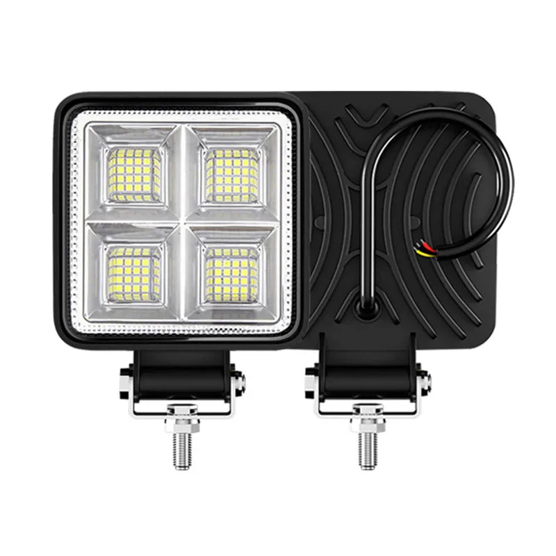 

New 2PCS 4 Inch IP67 Waterproof LED Car Work Light Square Truck Front Light Excavator Auxiliary Light Car Work Light