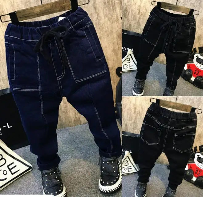2020 детские джинсы для мальчиков утепленные штаны на осень и зиму джинсовая