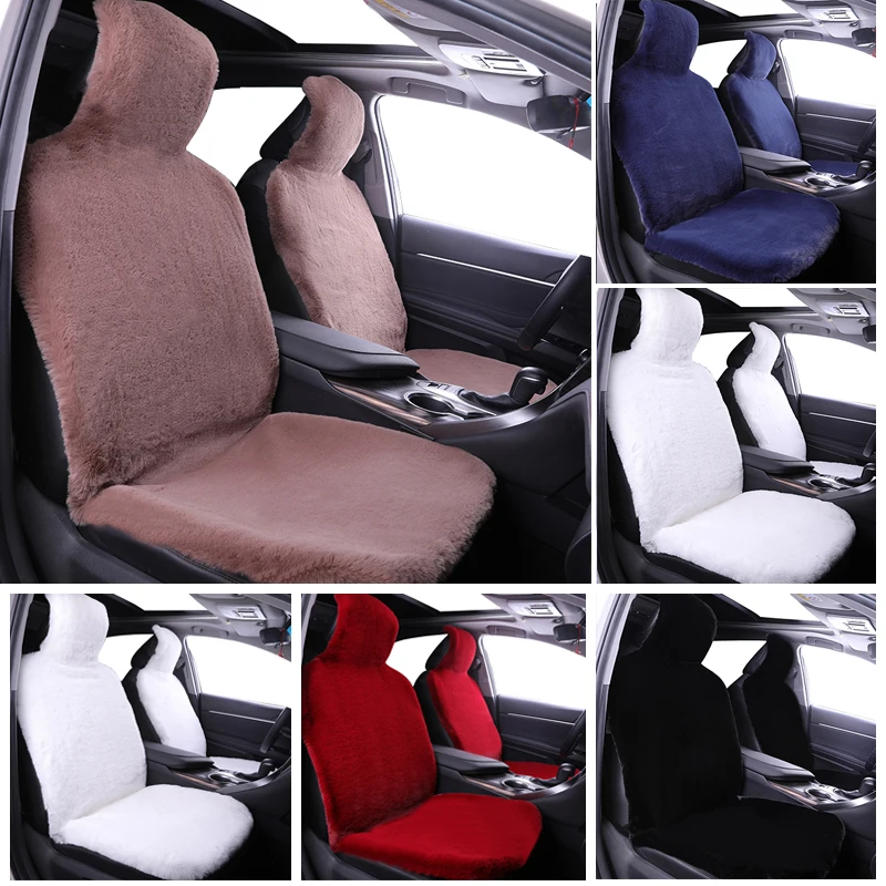 

Winter Warm Car Seat Cover High Low Wool Luxury Car Seat Covers (White) Back Part Fur Car Interior Accessories Universal Fit