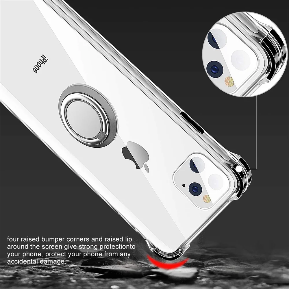 Thickened 4-Corner Stand Cover Clear Shockproof Magnetic Phone Case For iPhone 6/6s/6PLUS/6splus/XR/X/XS/7/8PLUS/iPhone 11 pro |