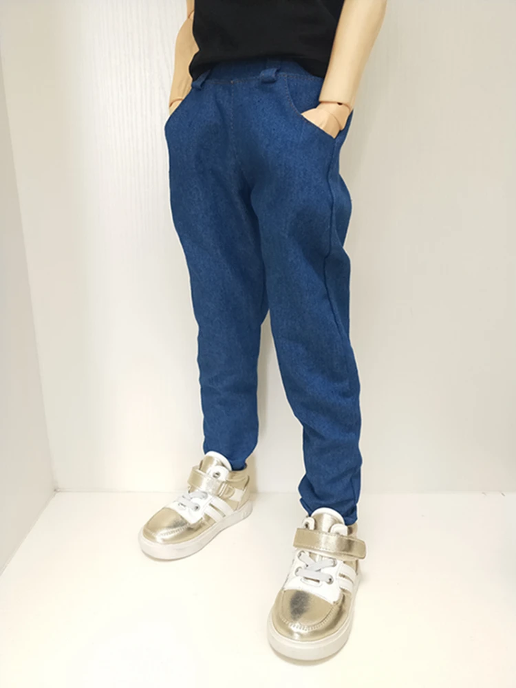 1/6 1/4 1/3 Doll Clothes 3-piece suit vest + black leather jacket dark blue denim trousers Accessories for Boys Girls toy | Игрушки и