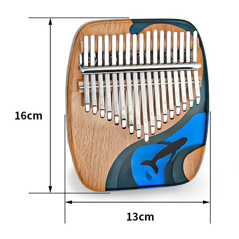 

17-Tone Thumb Piano Square Wood+Acrylic Kalimba Whale Finger Piano Musical Instrument