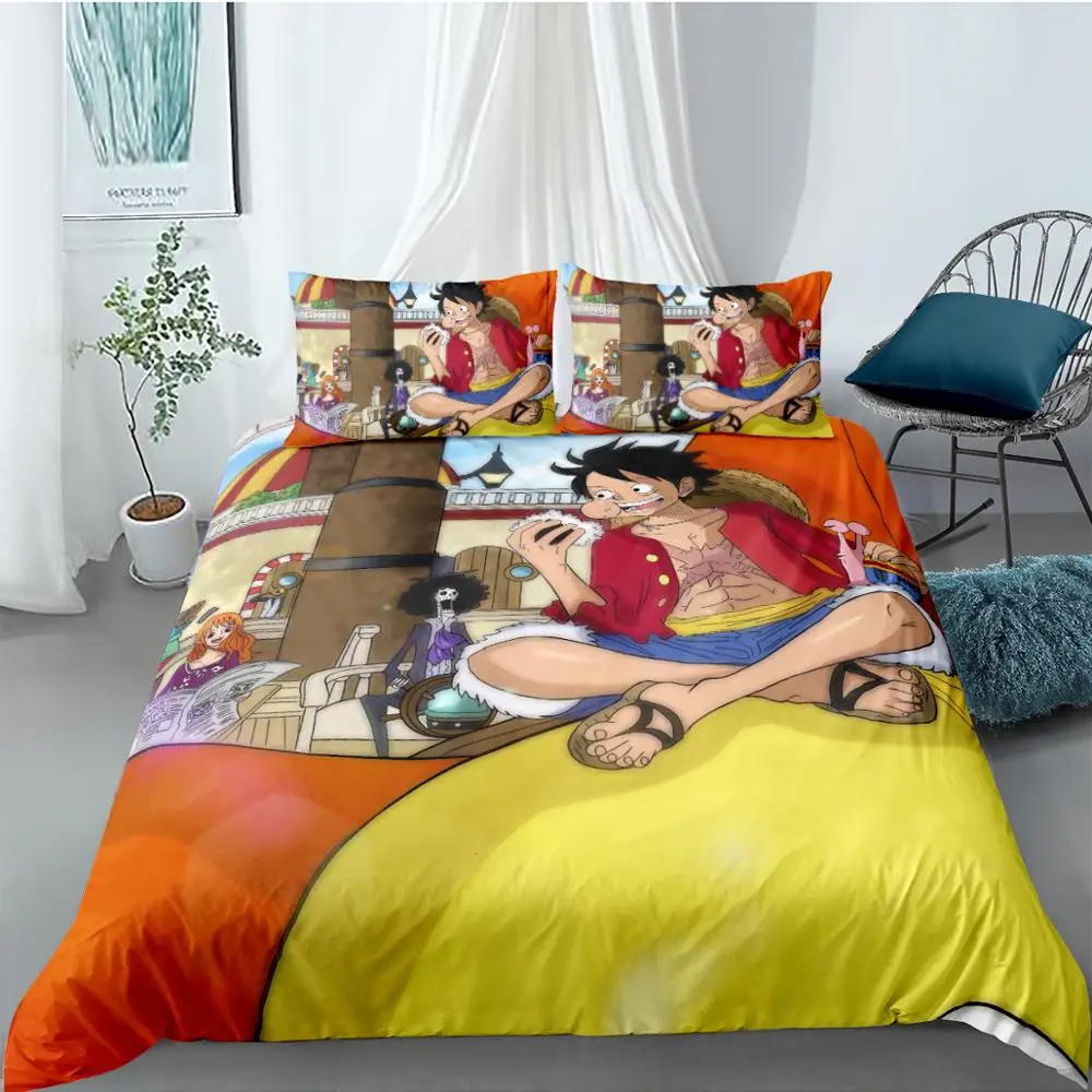 Комплект постельного белья с 3d изображением пиратского короля Луффи демона