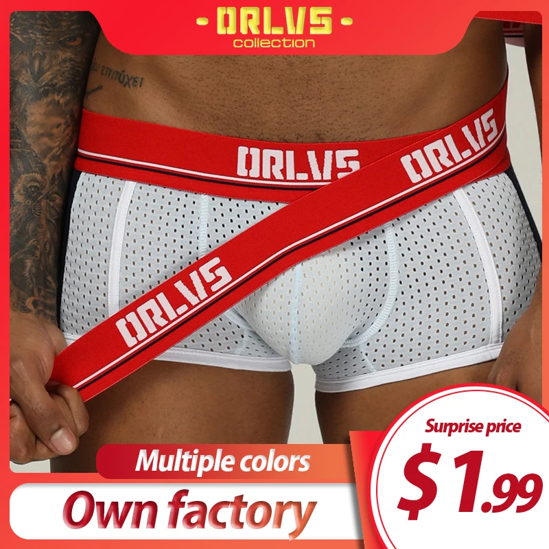 Трусы-боксеры ORLVS мужские удобные трусики дышащие сетчатые шорты нижнее белье -