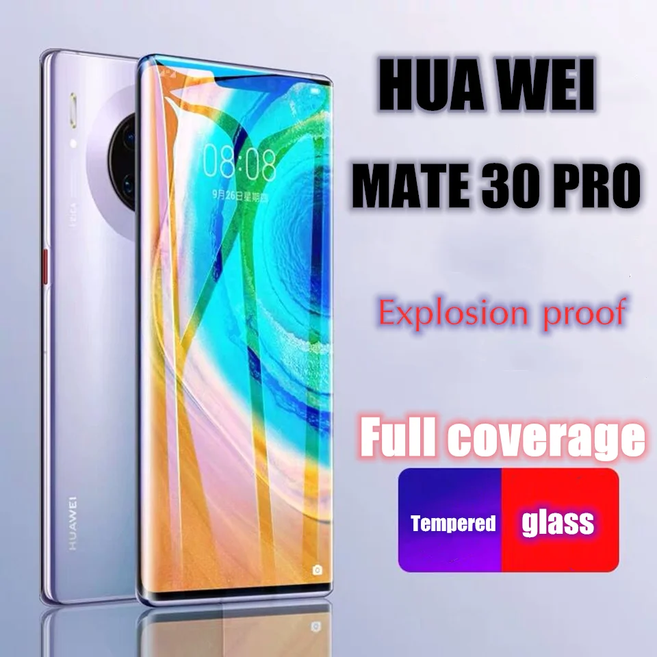 3D Изогнутые с полным охватом протектор экрана закаленное стекло для huawei mate 30 Pro