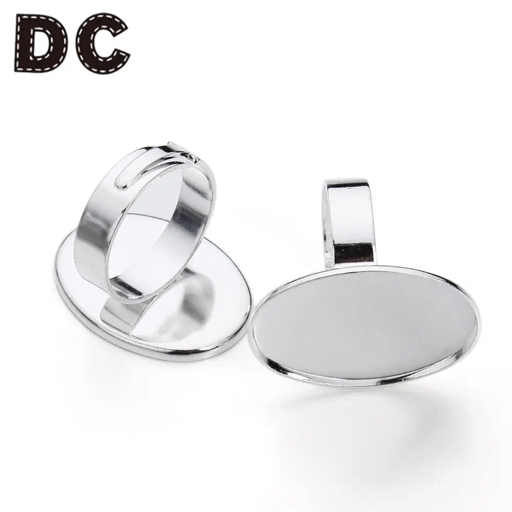 Регулируемое пустое кольцо DC 5 шт./лот 18*25 мм Овальный Кабошон сделай сам ручная