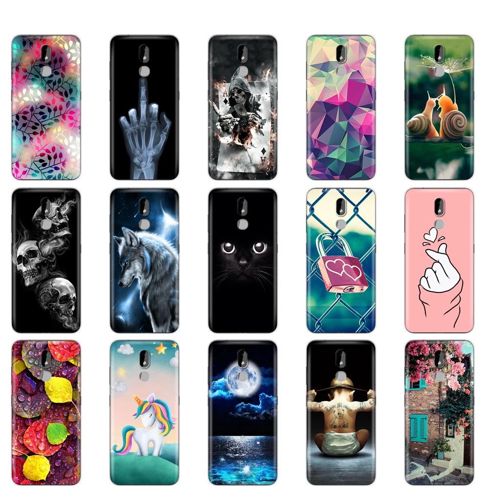 

For Nokia 3.2 Case 6.26" Silicon TPU Soft Phone Cover For Nokia3.2 Case Back Transparent Funda Coque Bumper Cat Flower Butterfly