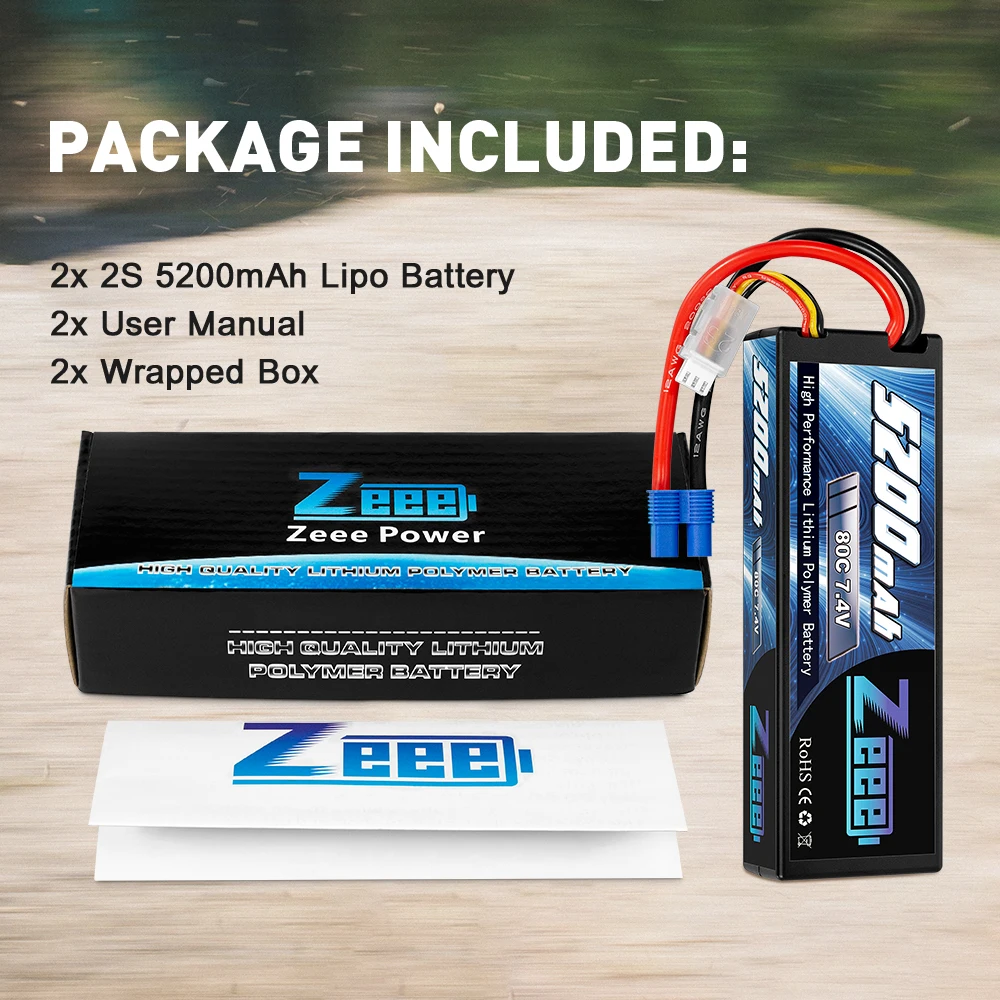 2 блока zeee 74 v 5200mah 80c 2s lipo аккумулятор жес