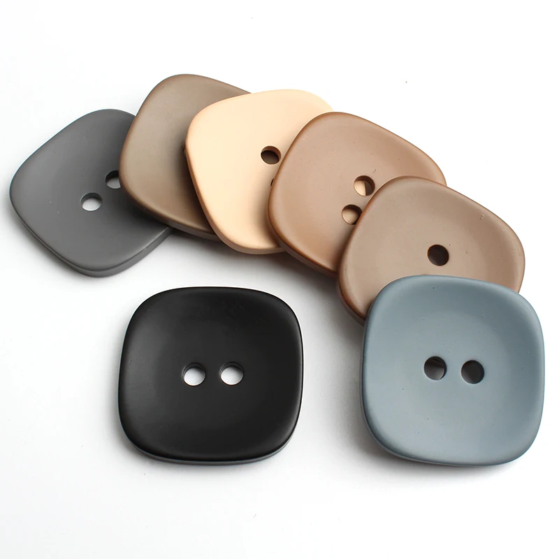 Черные пуговицы из смолы 6 шт. декоративные квадратные с 2 отверстиями для одежды