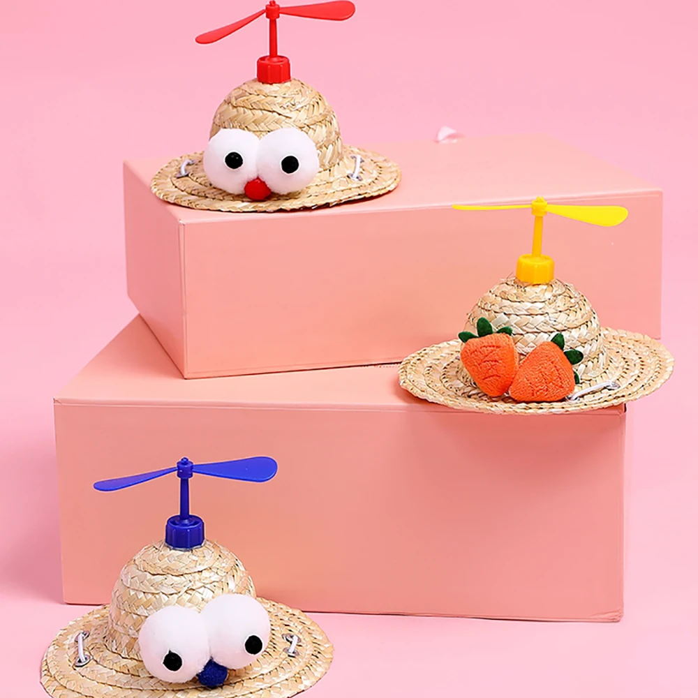 Милая шапочка для кошки Косплэй соломы Шапки шапка собак игрушка бамбуковая