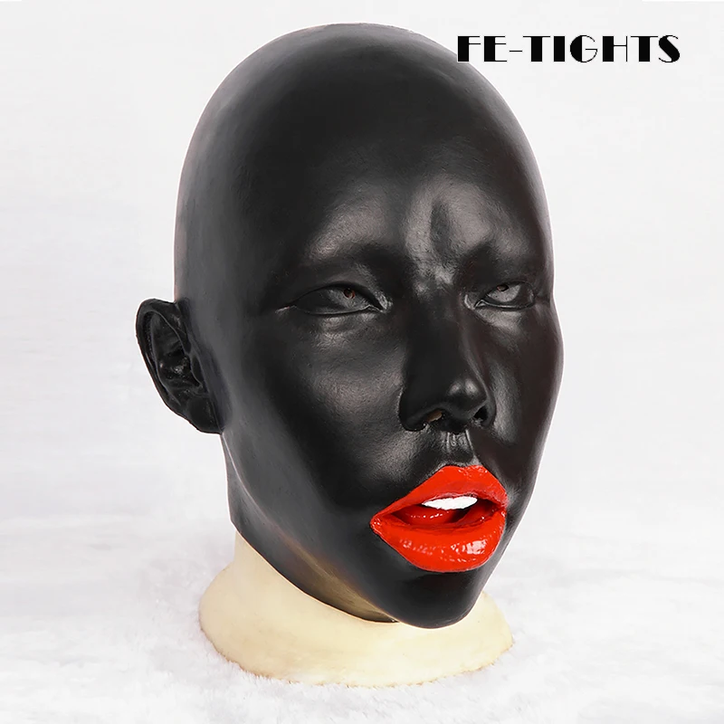 (Черный Мак) Трансвестит на всю голову Реалистичная силиконовая Женская Девушка