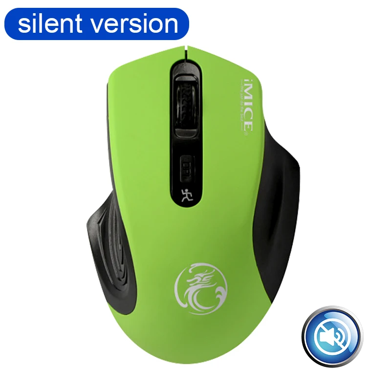IMice, беспроводная мышь, 4 кнопки, 2000 dpi, Mause, 2,4G, оптическая USB Бесшумная мышь, эргономичные мыши, беспроводная мышь для ноутбука, компьютера, компьютера - Цвет: old Green Silent