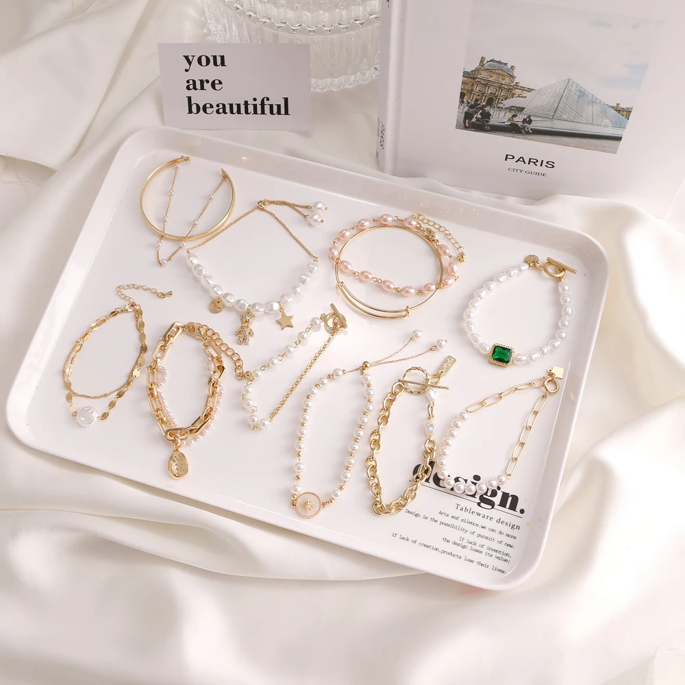 IPARAM богемный винтажный жемчужный застежка OT браслет для женщин нерегулярный