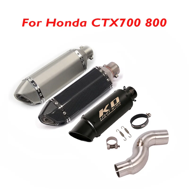 

Motorcycle Exhaust System Muffler Escape Connection Middle Mid Link Pipe Slip on CTX700 800 for Honda Motorbike