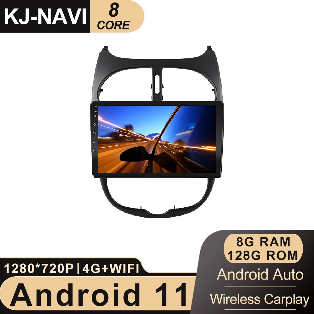 

Android 11 для Peugeot 206 2001 - 2008 автомобильное радио, мультимедийный плеер, GPS-навигатор Carplay, автомобильный IPS DSP Wi-Fi Bluetooth, без DVD, 2din
