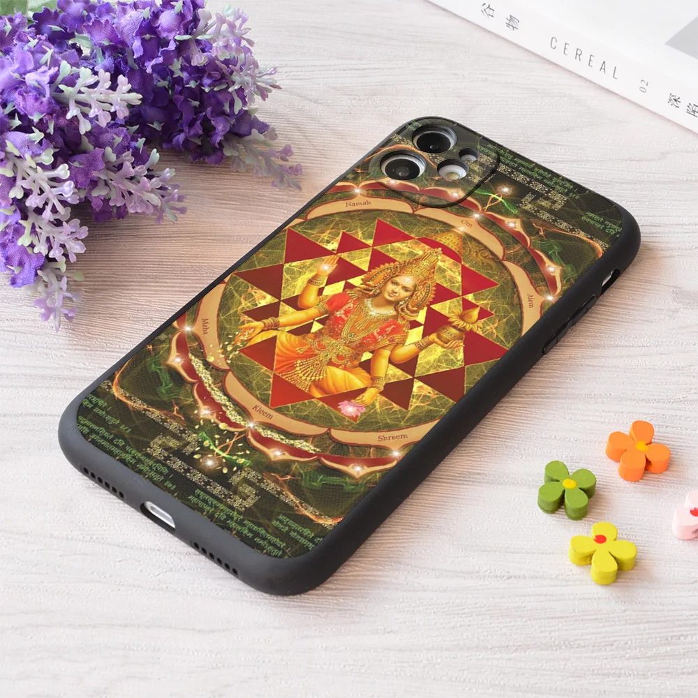 Мягкий матовый чехол с принтом Apple для iPhone Shri Yantra Maha Lakshmi Ashtakam | Мобильные телефоны