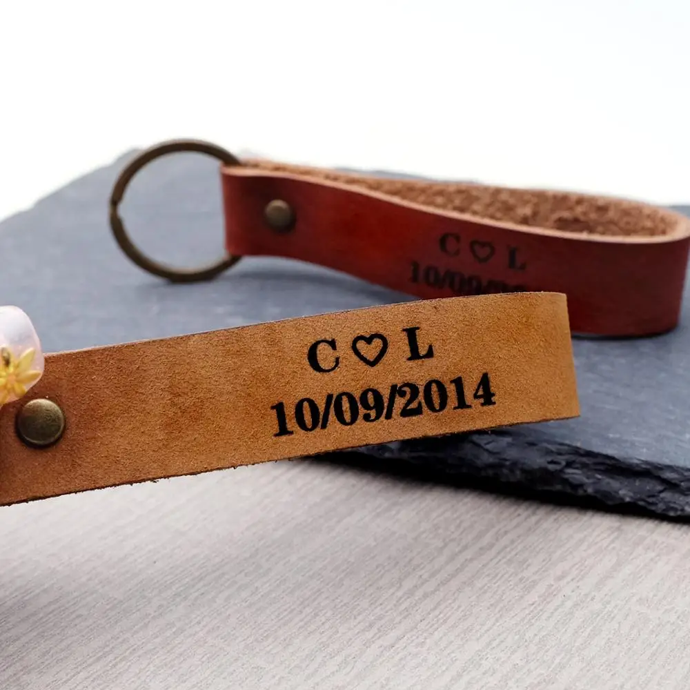 Персонализированный кожаный брелок с координатами подарок для мужчин