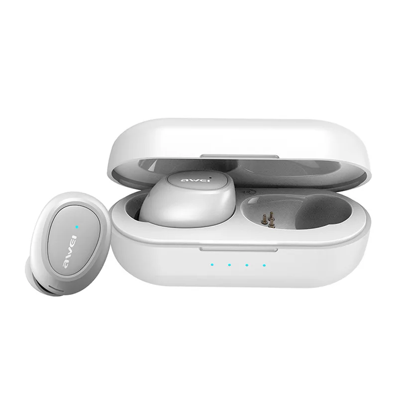 White T16 AWEI T6C мини TWS вкладыши беспроводные Bluetooth наушники водонепроницаемые с двойным микрофоном спортивные с шумоподавлением Игровые наушники Auriculares - Цвет: White T16