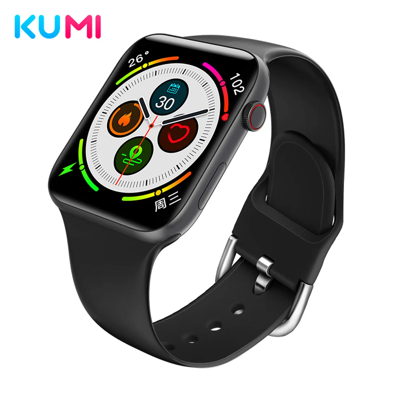

KUMI KU1 1.54 inch TFT Colored Screen Smart Watch Full Touch Fitness Tracker Blood Pressure Temperature Monitoring Men Women