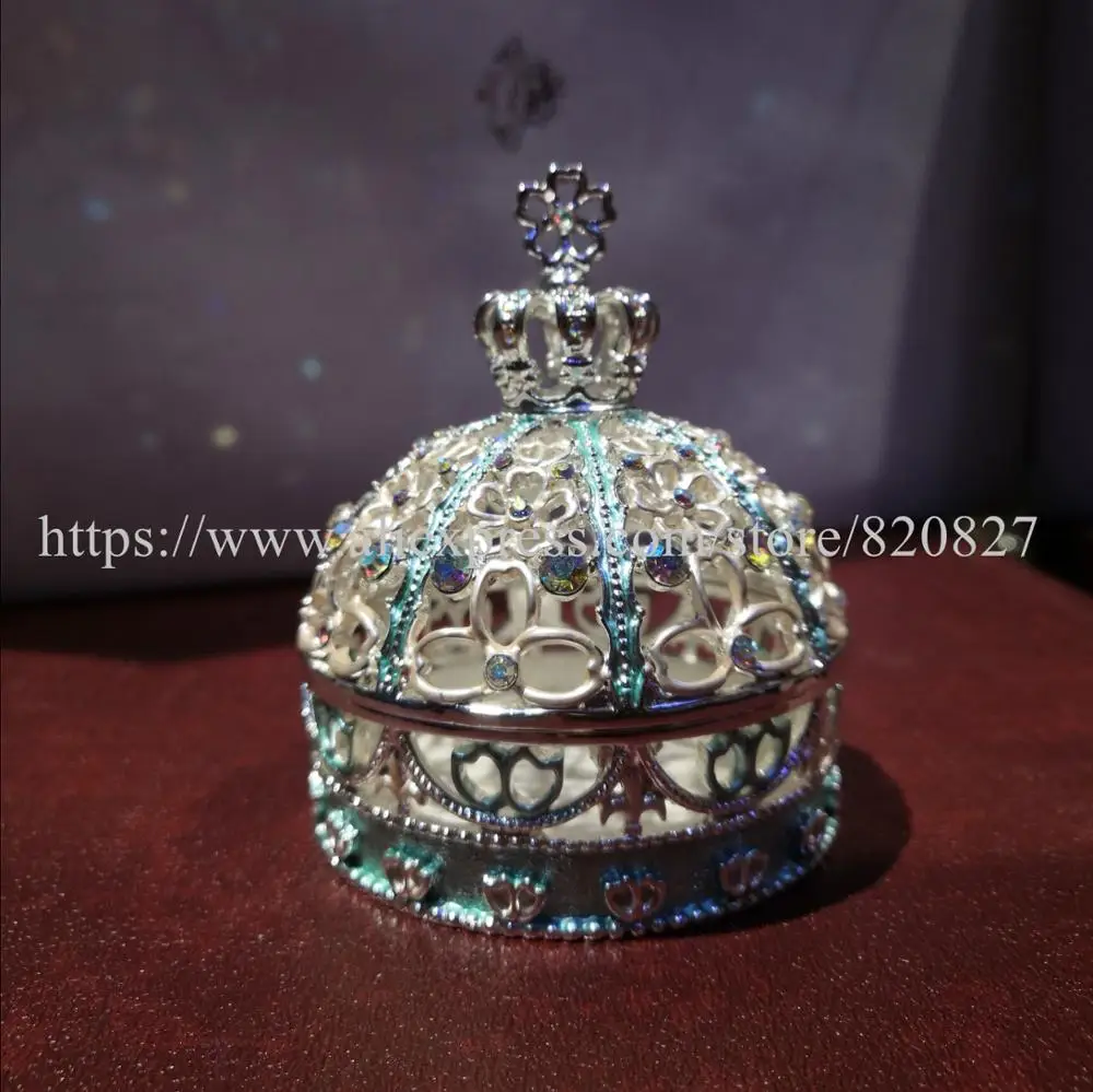 New Floral Crown Shape Metal Jewelry Trinket Box Ring Jewerly Box