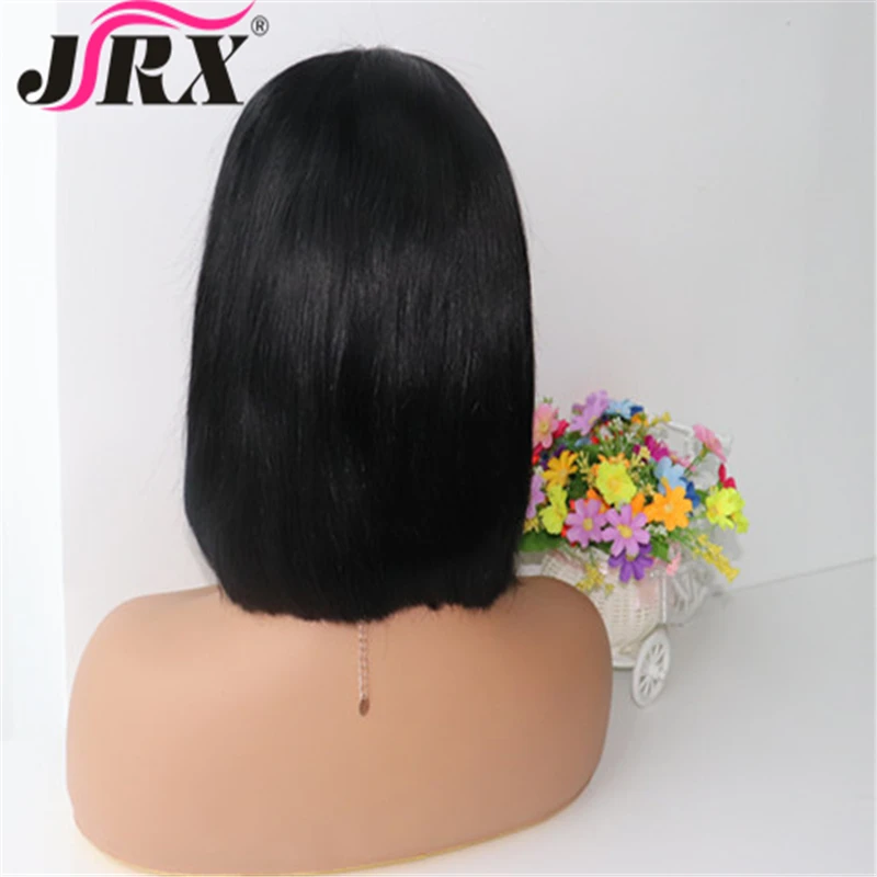 Короткие парики из человеческих волос с челкой парик натуральных прямые