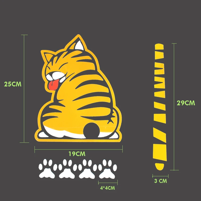 Автомобильная наклейка s водонепроницаемая мультяшная забавная кошка для кота