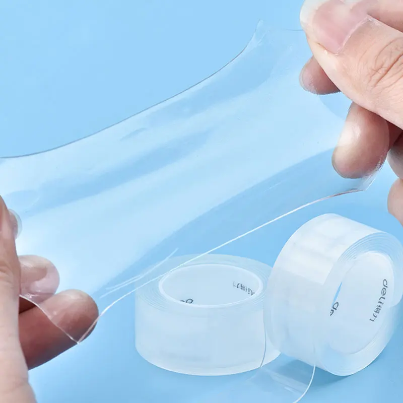 Усиленная двусторонняя клейкая лента нано акриловая многоразовая прозрачная