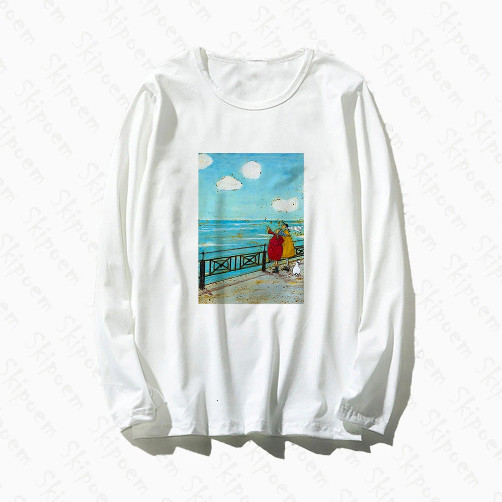 Женская футболка с длинным рукавом Sam Toft Готический хлопок размера плюс|Футболки|