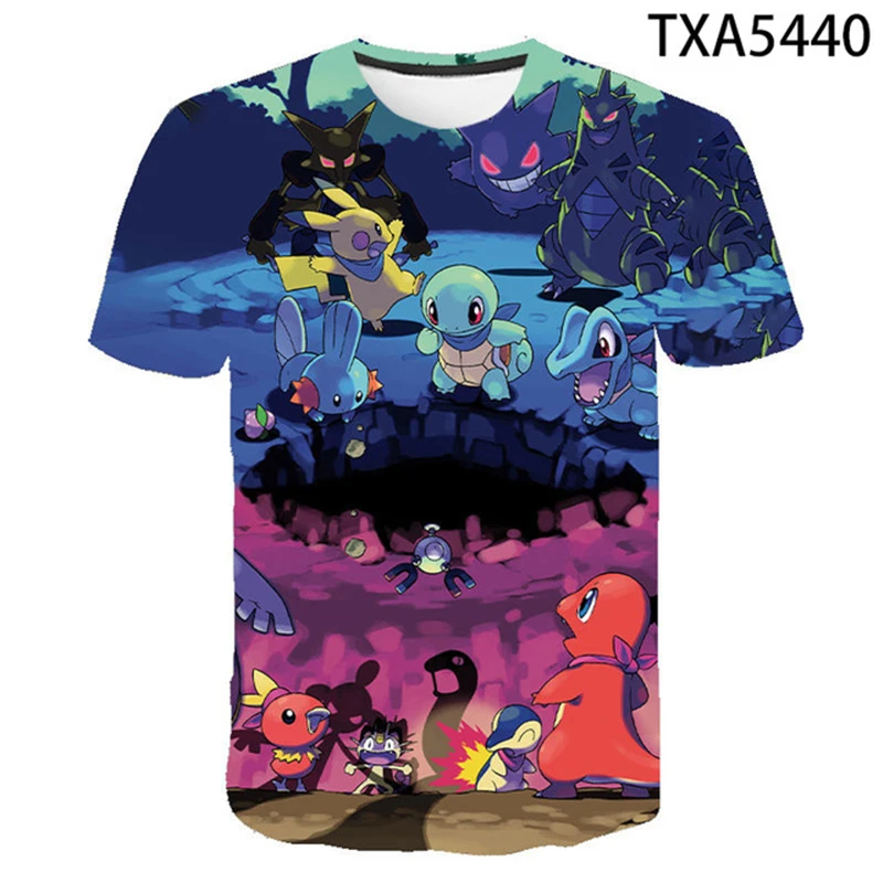 

Summer Game Pokemon 3D T shirt Men Women Children Casual Fashion Streetwear Boy Girl Kids Cotton Printed T-shirt Cool Tops Tee