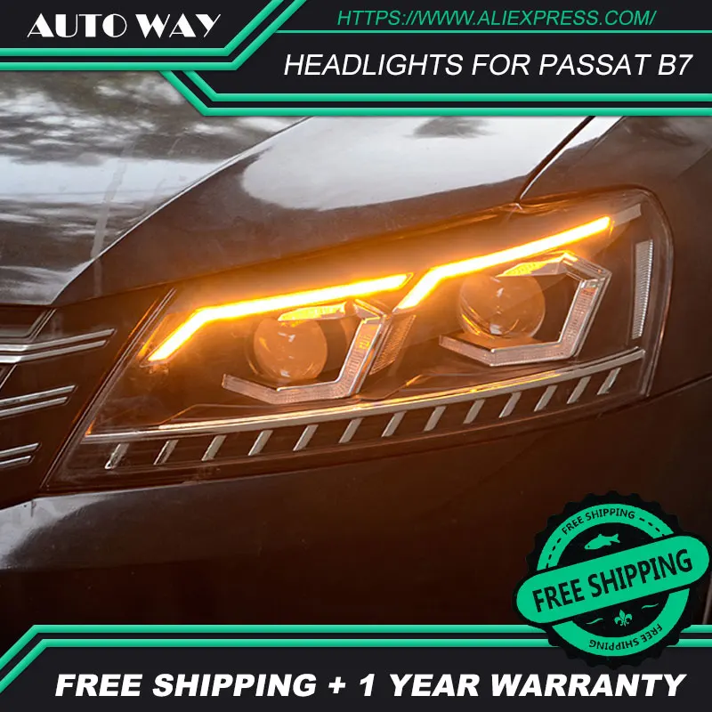 Чехол для стайлинга автомобиля VW Passat B7 US Verson фары 2012 2016 светодиодный ДХО D2H