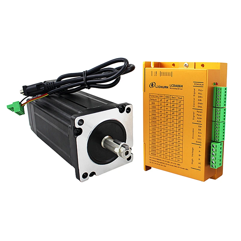 2 Phase 6A 3~12Nm LCDA86H 86mm Stepper Motor 200KHz Closed-Loop NEMA34 Stepping Motor Drive for CNC Router Engraving Machine