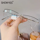 Очки для чтения мужские, ультралегкие, без оправы, с черным краем