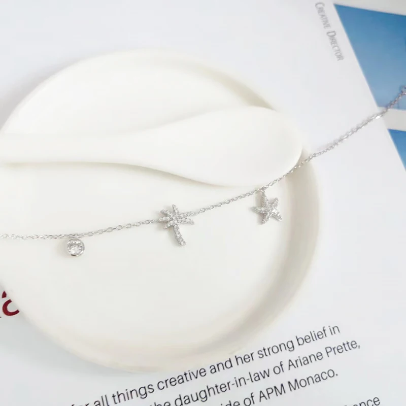 

Coconut style Anklet 925 pure silver micro inlaid zircon exquisite fashion personality elegant high-end women