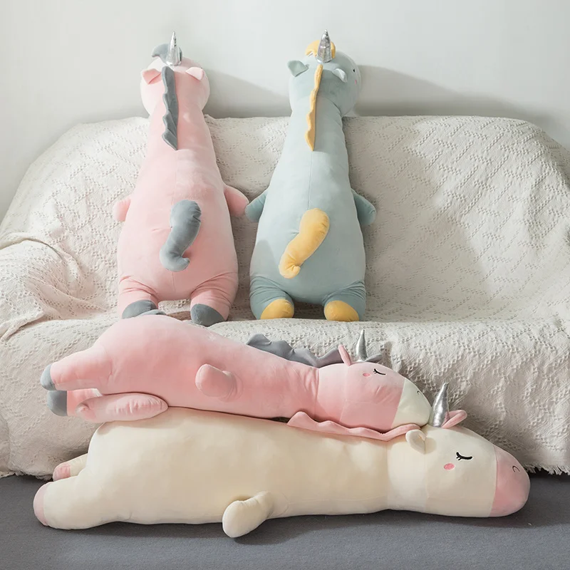 

70cm 95cm 120cm Lovely Unicorn Stuffed Cute Sleeping Horses for Children Creative Plush Doll Toys