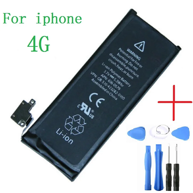 Фотоаккумулятор для iPhone 4 4G с реальной Емкостью 1420 мАч 3,8 в аккумулятор для iphone 4 4G с комплектом инструментов для ремонта