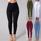 Женские узкие джинсы, эластичные повседневные джинсовые брюки с высокой талией, 5 цветов, Лидер продаж