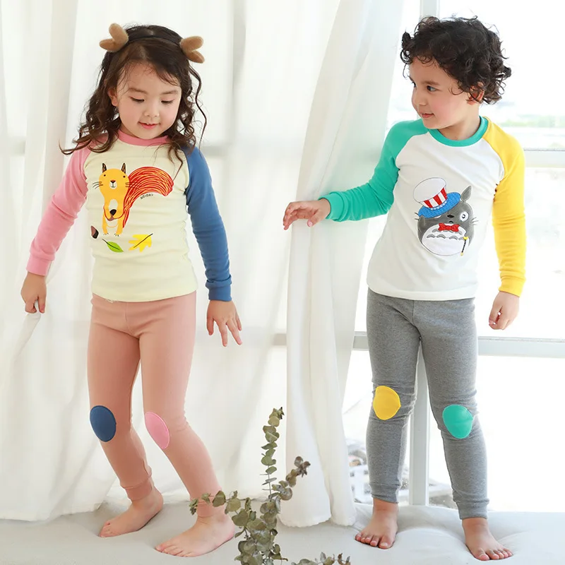 Осенняя детская одежда комплект детской одежды пижамный для мальчиков стильная