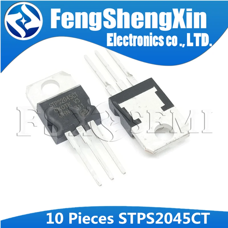 10 шт. STPS2045CT TO 220 STPS2045C TO220 45V 20A STPS2045 мощный выпрямитель SCHOTTKY|Интегральные схемы| |