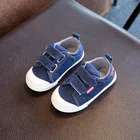 Текстильные туфли для девочек, джинсовые полосатые Симпатичные удобные слипоны на липучке для малышей, детская мягкая подошва, модная детская обувь 2021