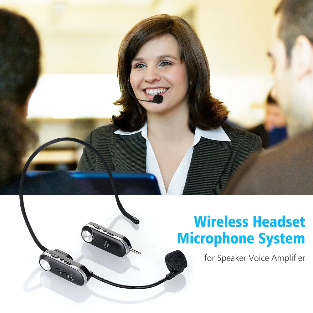 Легкая портативная беспроводная гарнитура микрофон UHF с приемником Музыкальный