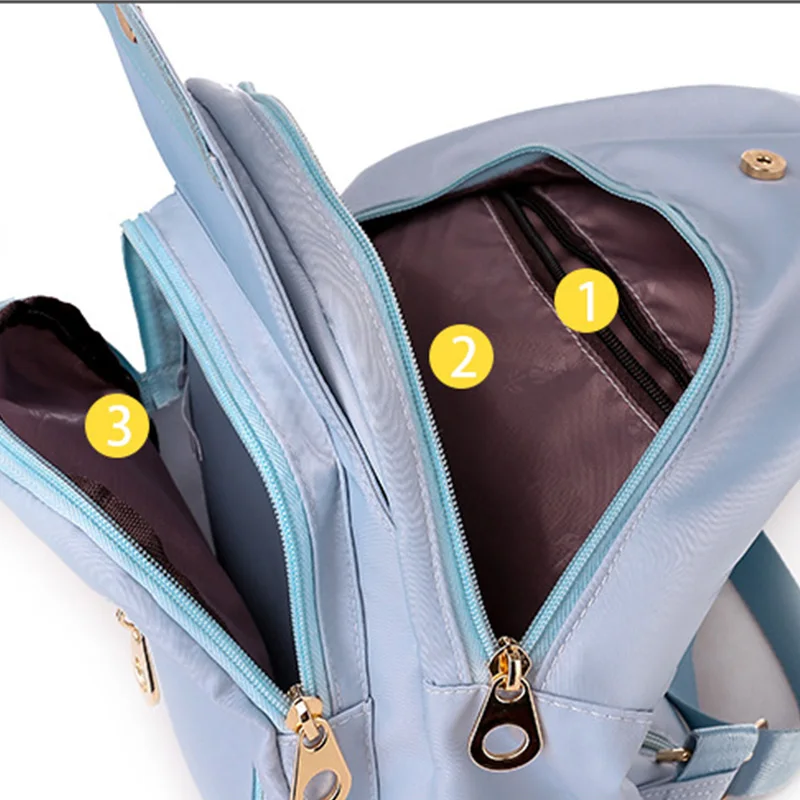 

Casual Oxford Backpack Women Large Capacity School Bag Multifunction Crossbody Bag Travel Sports Chest Bag Rucksack