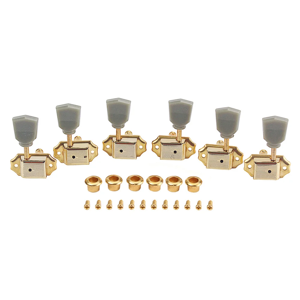 

1 Set GC205E Guitar Parts Tuning Pegs 3L3R Heavy Duty Guitar Tuning Keys Pegs Machine Heads Closed Gear (Golden)