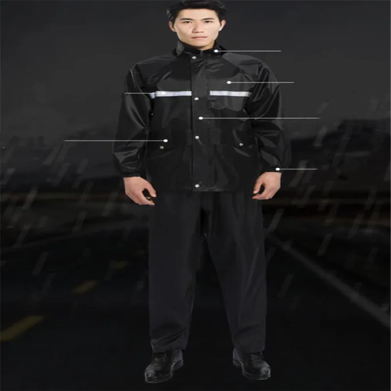 

Heavy Motorcycle Outdoor Ride Waterproof Reflective Raincoat Fashion Lightweight Breathable Adult Split Raincoat Suit