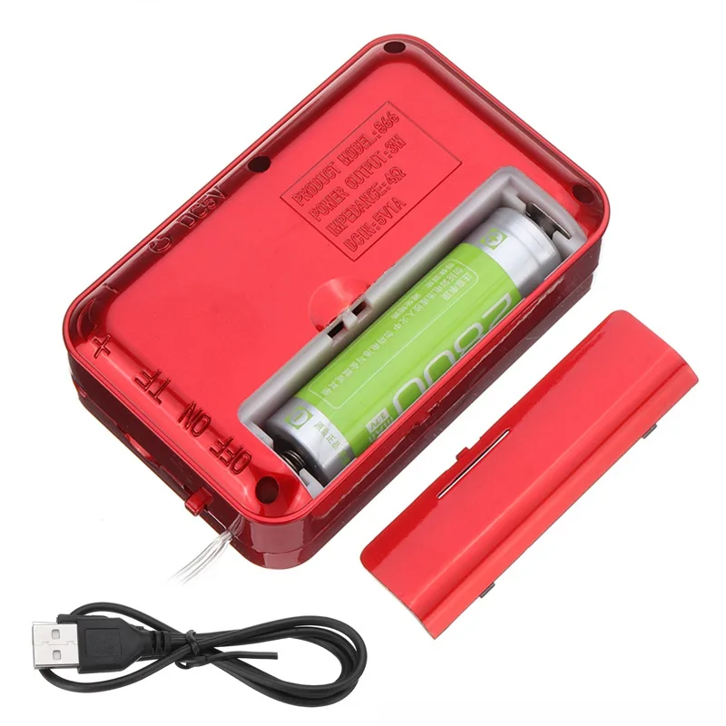 Мини портативное радио цифровое FM TF-карта mp3-плеер динамик USB перезаряжаемый со