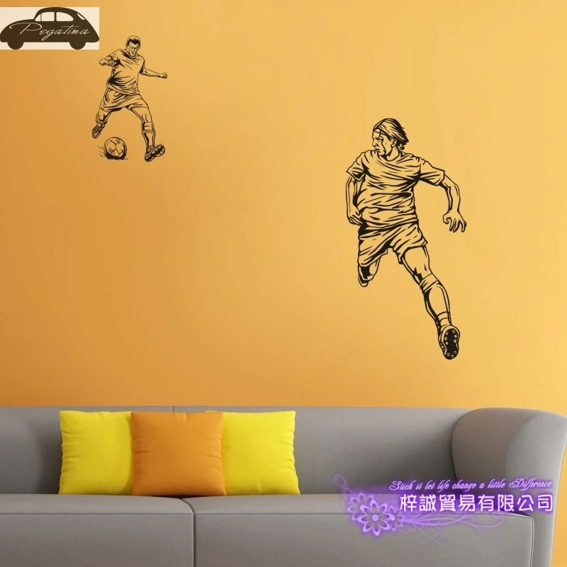 Football Player Wall Sticker Sports Decal Kids Room Decoration Posters Vinyl Car Soccer | Дом и сад