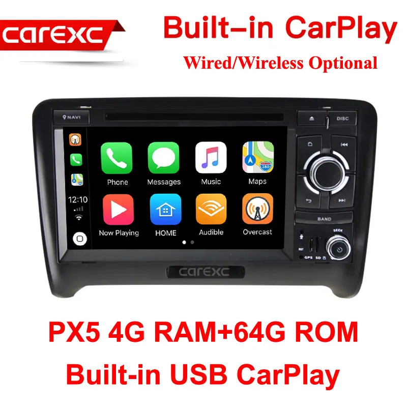 PX5 64G ROM CarExc 7 дюймов Android 9,0 Радио беспроводной CarPlay gps Навигация DVD плеер для Audi TT MK2 8J 2006 2007 2008 2009 2010 2011 2012 - Цвет: PX5 64G ROM