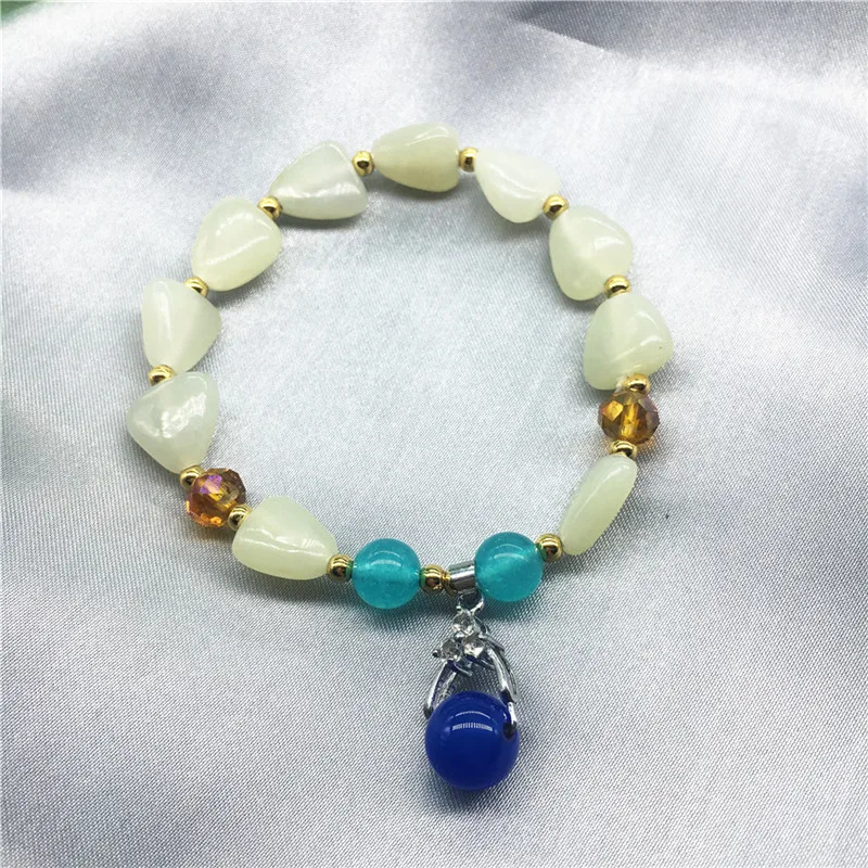 Jadery классические браслеты с подвесками для женщин натуральный Нефритовый камень