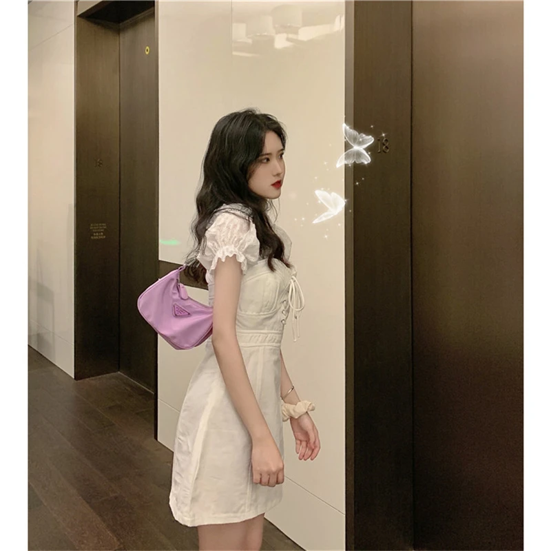 

2021 Summer New Arrival Temperament Goddess Clothes Design Sense Loose Folds Puff Sleeve Hepburn Dress Women A821