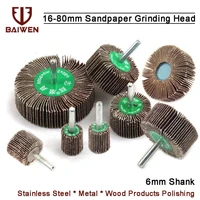 16 80mm sandpaper grinding flap polishing wheels shutter polishing wheel sanding discs for rotary dremel tool 6mm shank