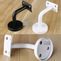2Pcs 304 Stainless Steel White Matte Black Lacquer Handrail Guard Rail Bracket Wall Mount Screw and anchor